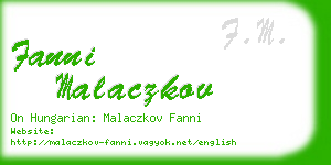 fanni malaczkov business card